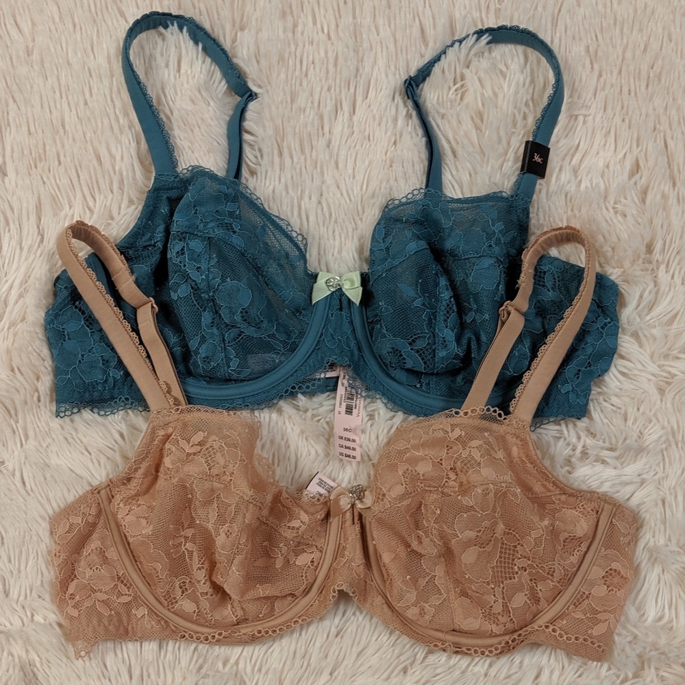 Victoria's Secret Demi Lace Bra Bundle 36 C